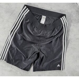 Vintage Adidas Shiny Shorts Black 3-Stripe (no drawstring)‎ Glanz Silky Gym